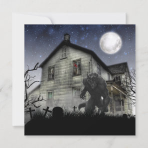 Scary Halloween Werewolf Card