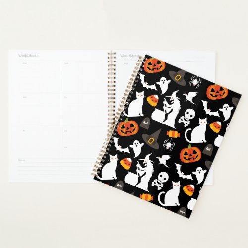 Scary Halloween Witch Funny Pumpkin Planner