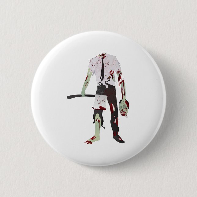 scary halloween zombie button (Front)