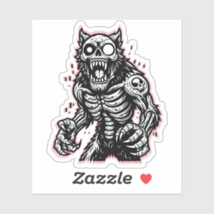 Scary Halloween Zombie Werewolf Sticker