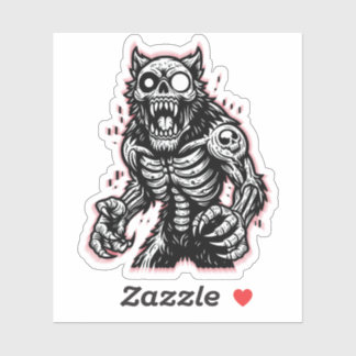 Scary Halloween Zombie Werewolf Sticker