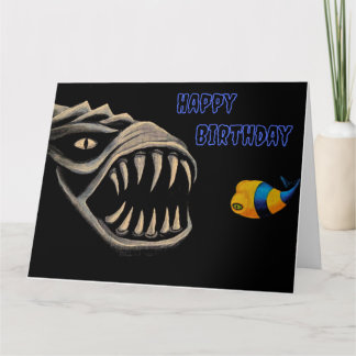 Scary Happy Birthday Card Folded Greeting Card