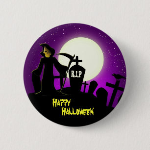 Scary Happy Halloween Button