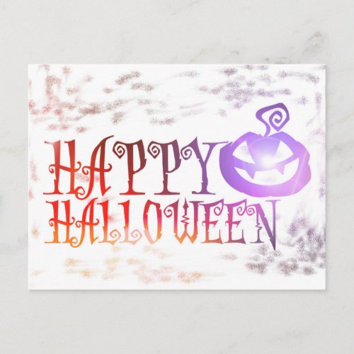 Scary Happy Halloween Pumpkin Postcard