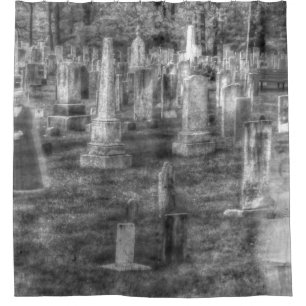 Scary Haunted Cemetery, Shower Curtain Art