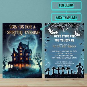 Scary Haunted House Halloween Party Invitation