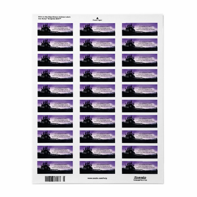 Scary Haunted House Halloween Return Address Label