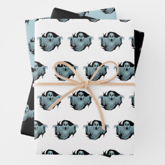 Scary Haunting Ghost Wrapping Paper Sheets