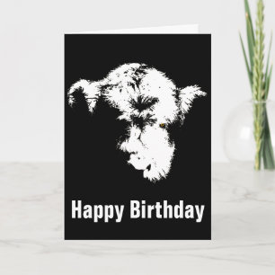 Scary Highland Calf Pop Art Birthday Card