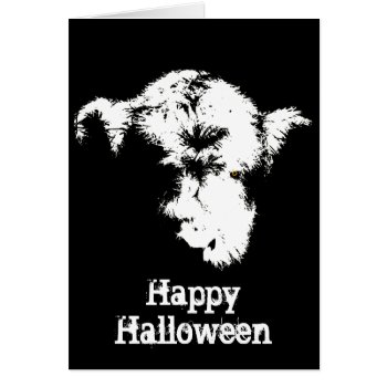 Scary Highland Calf Pop Art Halloween Card by PawsForaMoment at Zazzle