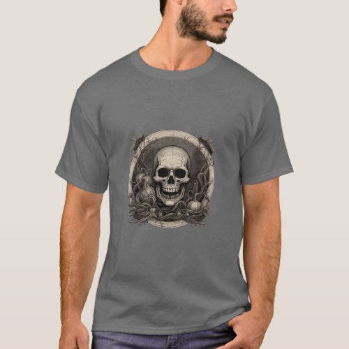 Scary Horror Ghost Skull T_Shirt