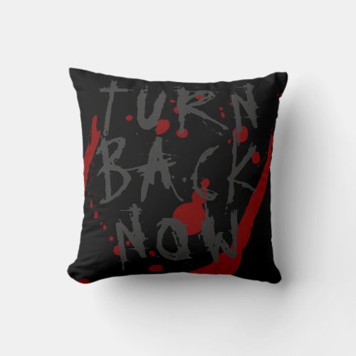 Scary Horror Quotes Halloween Blood Spatter Throw Pillow