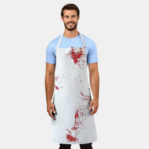 Scary Horror White and Red Blood Splatter Apron