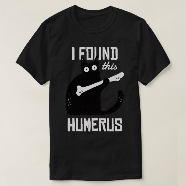 Scary I Found This Humerus Cat Black Humorous Medi T-Shirt (Design Front)
