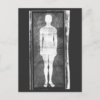 Scary Invite, Abstract Surrealist Man Silhouette Postcard