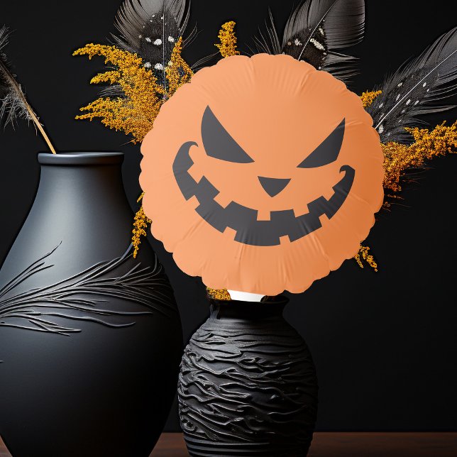 Scary Jack O Lantern Custom Orange Halloween Party Balloon (Creator Uploaded)