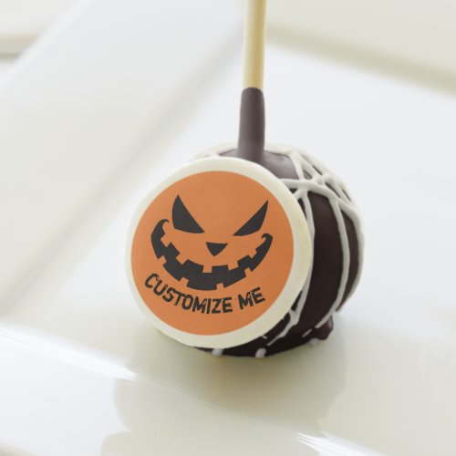 Scary Jack O Lantern Custom Orange Halloween Party Cake Pops