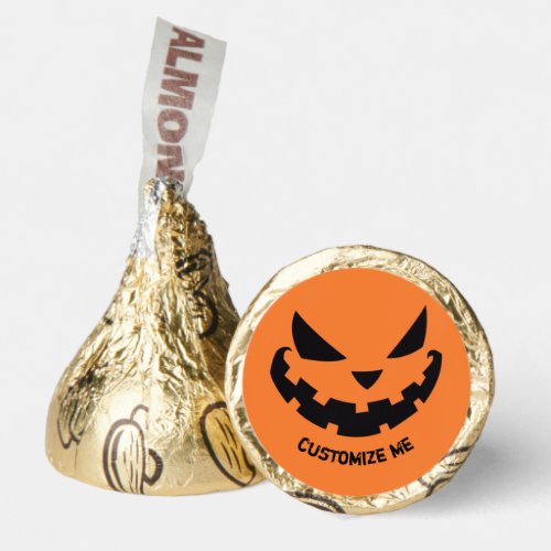 Scary Jack O Lantern Custom Orange Halloween Party Hersheys Kisses