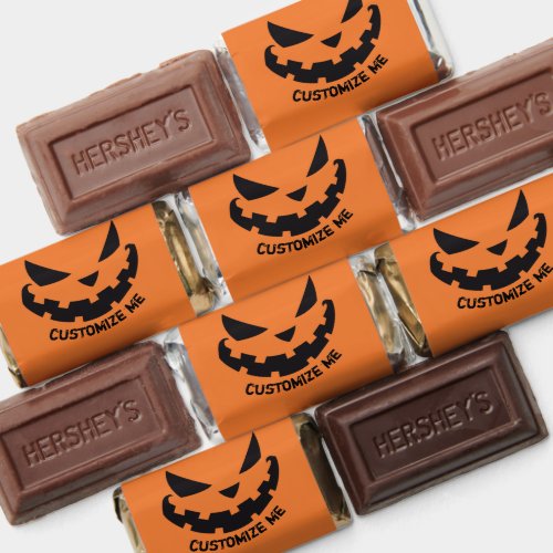 Scary Jack O Lantern Custom Orange Halloween Party Hersheys Miniatures