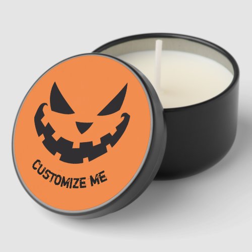 Scary Jack O Lantern Custom Orange Halloween Party Mini Candle Favors Scary Jack O Lantern Custom Orange Halloween Party Mini Candle Favors