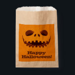 Scary Jack o' Lantern Face Halloween Favor Bag<br><div class="desc">A creepy jack o' lantern carved smile is featured on these Halloween party favor bags. Choose WHITE,  ECRU or KRAFT bags. Fun for Halloween party treat favor bags,  kid's Halloween birthday party favor bags and more. MATCHING items in our store.</div>