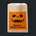 Scary Jack o' Lantern Face Halloween Favor Bag<br><div class="desc">A creepy jack o' lantern carved smile is featured on these Halloween party favor bags. Choose WHITE,  ECRU or KRAFT bags. Fun for Halloween party treat favor bags,  kid's Halloween birthday party favor bags and more. MATCHING items in our store.</div>