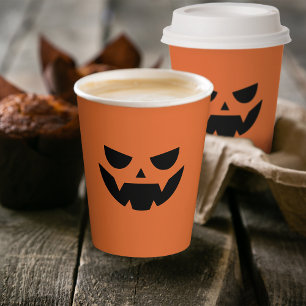 Scary Jack O Lantern Face Halloween Paper Cups