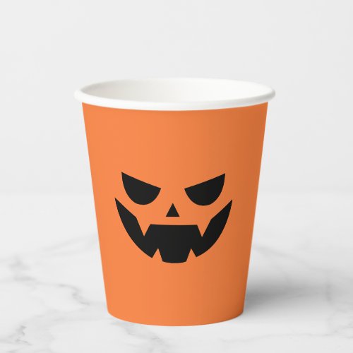 Scary Jack O Lantern Face Halloween Paper Cups
