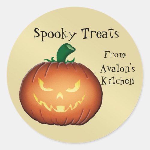 Scary Jack O Lantern Halloween Baking Stickers