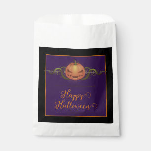 Scary Jack-o-Lantern Halloween   Black Favor Bag