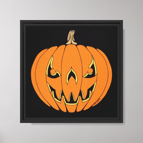 Scary Jack-o'-Lantern Halloween Design Canvas Print