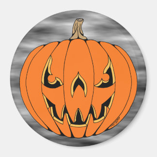Scary Jack-o'-Lantern Halloween Design Magnet