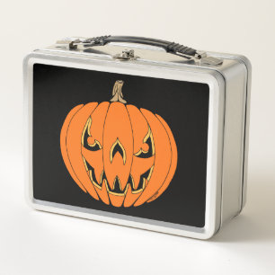 Scary Jack-o'-Lantern Halloween Design Metal Lunch Box