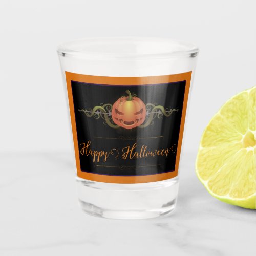 Scary Jack_o_Lantern Halloween  Orange Shot Glass