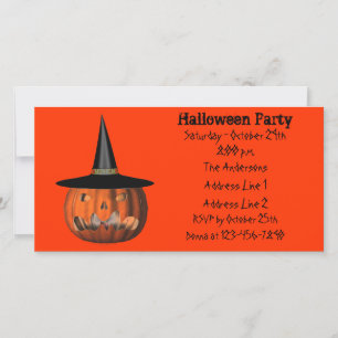 Scary Jack O Lantern Halloween Party Invite