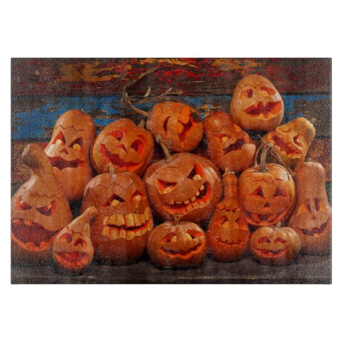 Scary Jack O Lantern Halloween Pumpkins 2 Cutting Board