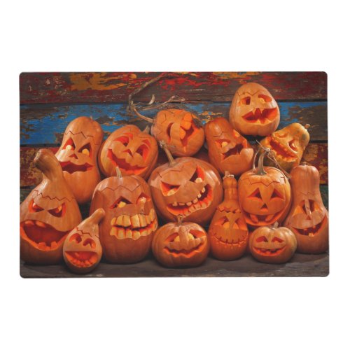 Scary Jack O Lantern Halloween Pumpkins 2 Placemat