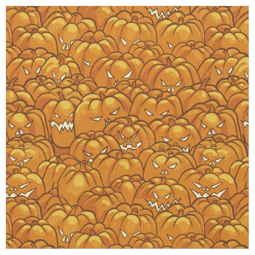 Scary Jack-O-Lantern Pumpkins Fabric