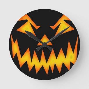 Scary Jack O Lantern Round (Medium) Wall Clock