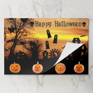 Scary Jack-O-Lanterns Halloween Paper Placemat