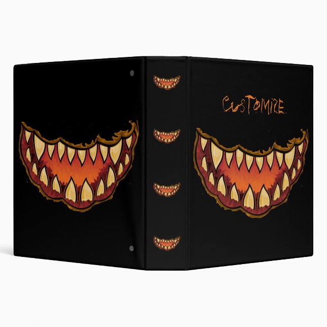 Scary Jack o'lantern Thunder_Cove 3 Ring Binder (Background)
