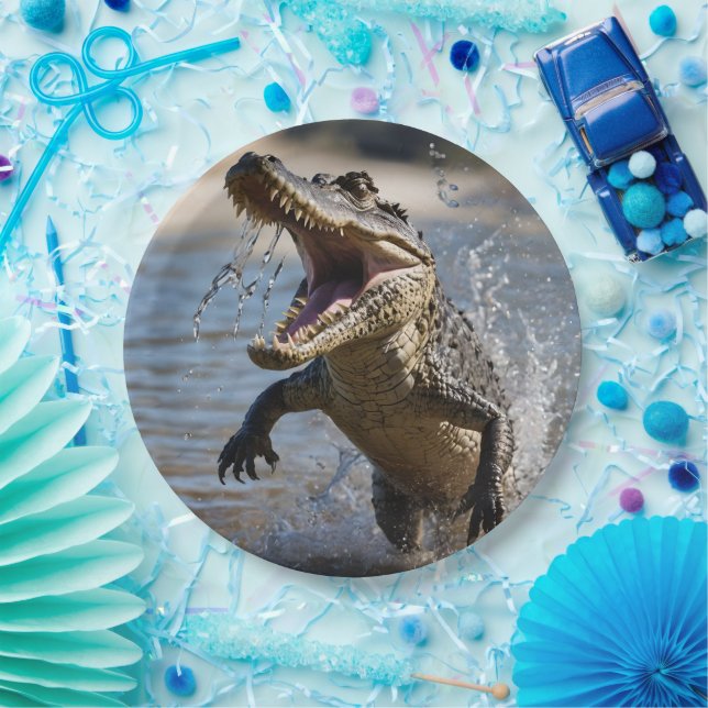 Scary Jaws: Australian Crocodile Leaping Paper Plates (Party)