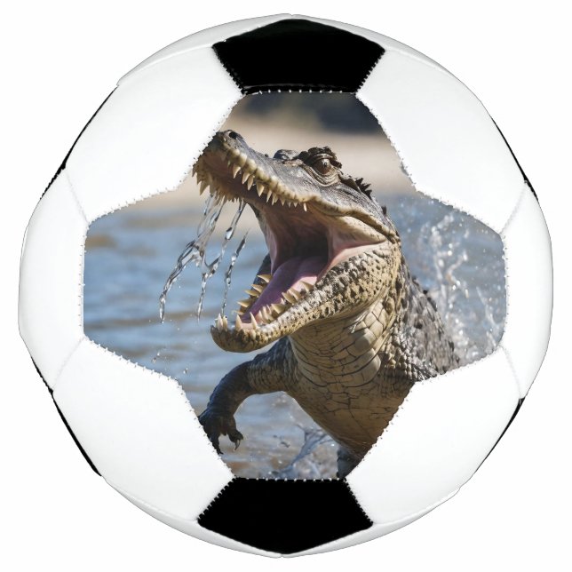 Scary Jaws: Australian Crocodile Leaping Soccer Ball (Front)