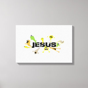 Scary Jesus (black) Canvas Print