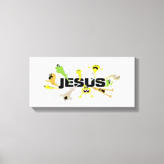 Scary Jesus (black) Canvas Print (Front)
