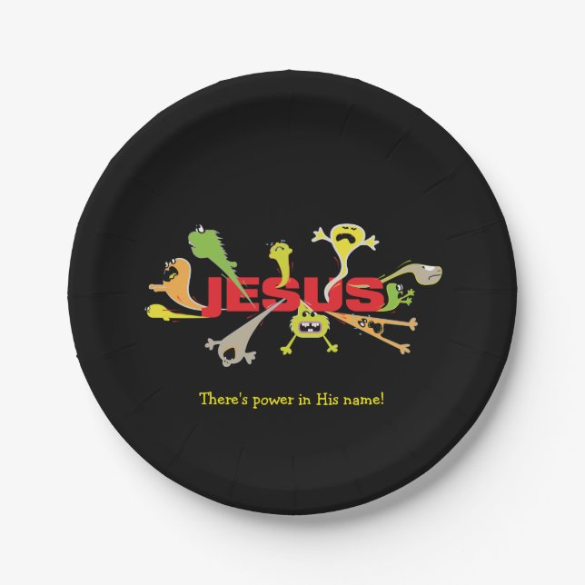 Scary Jesus Paper Plates (Front)