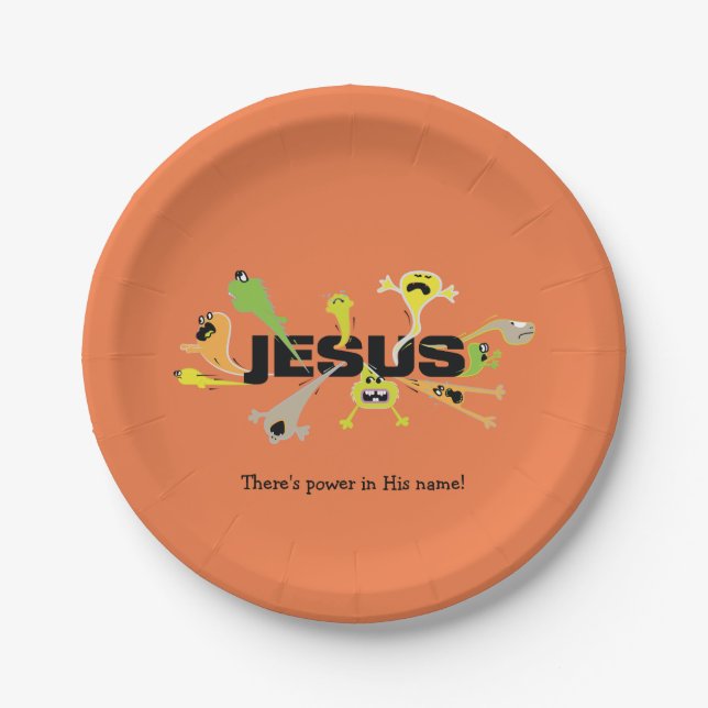 Scary Jesus Paper Plates (Front)
