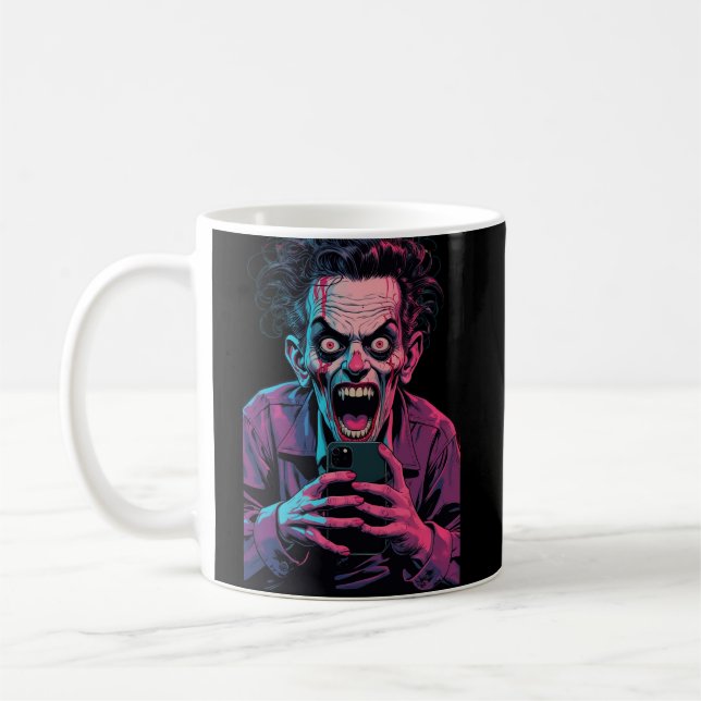 Scary Joker Halloween Mug – Spooky Coffee Cup Gift (Left)