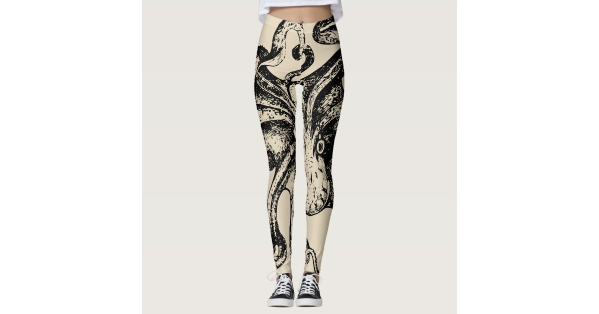 Scary Kraken steampunk art Leggings