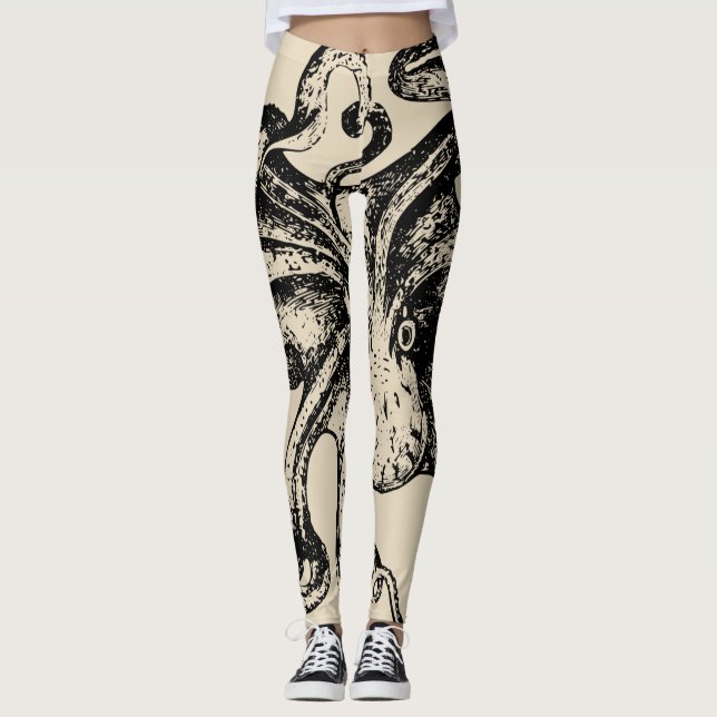 Scary Kraken steampunk art Leggings (Front)
